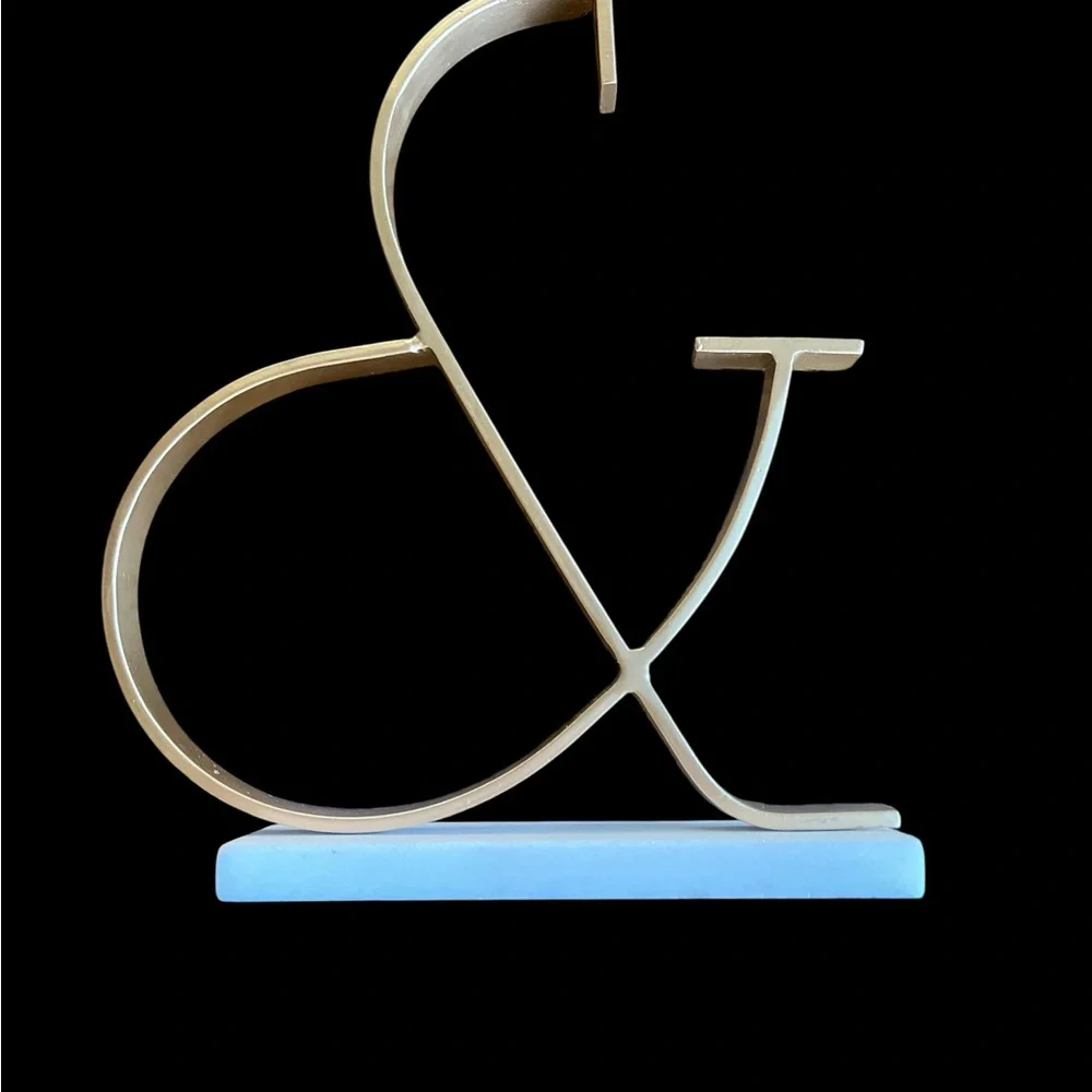 RARE Pier 1 Gold and White Decorative Accents Ampersand